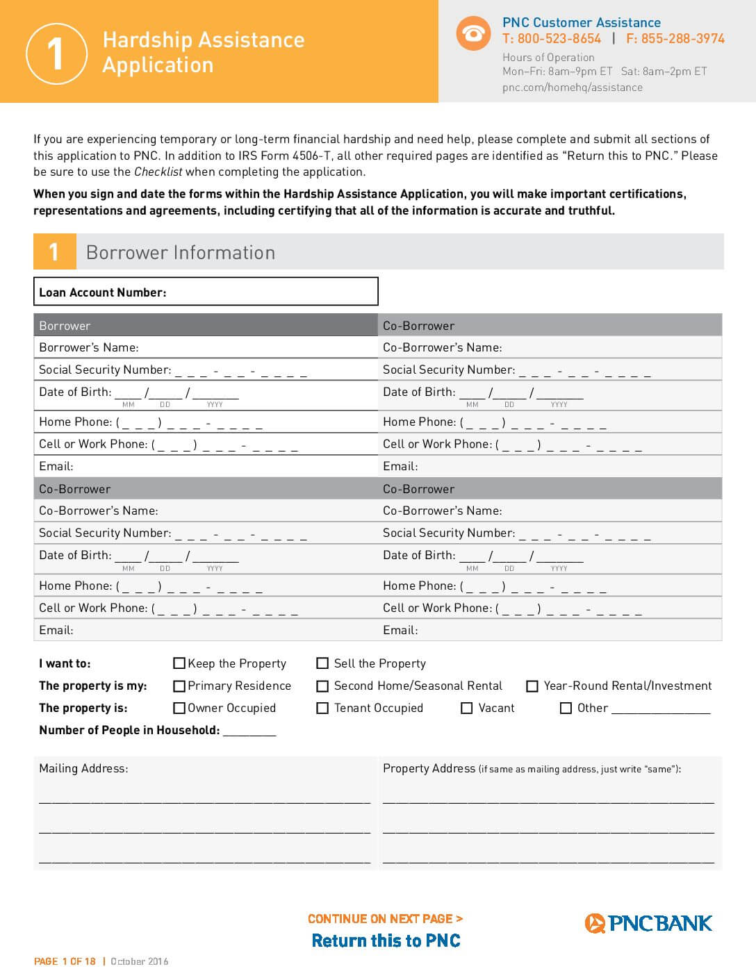Ocwen RMA Loan Modification Package Forms